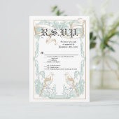 3.5x5 R.S.V.P. Kaart Formeel  vogelpaar (Staand voorkant)