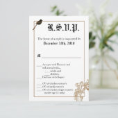 3,5x5 R.S.V.P.-kaart Formele liefdesduiven Duif Du Kaart (Staand voorkant)