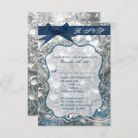 3.5x5 R.S.V.P. Kaart Gebarsten IJswintersneeuw (Voorkant / Achterkant)