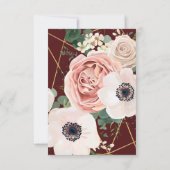 3.5x5 R.S.V.P. Kaart Geometric Garden Roos Wine (Achterkant)