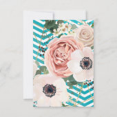 3.5x5 R.S.V.P. Kaart Geometrisch Roos Chevron Blau (Achterkant)