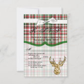 3.5x5 R.S.V.P.-kaart Gouden glitter rendier geruit Kaart (Voorkant)