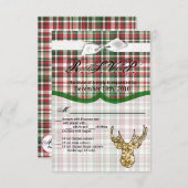 3.5x5 R.S.V.P.-kaart Gouden glitter rendier geruit Kaart (Voorkant / Achterkant)