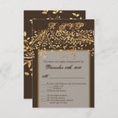 3.5x5 R.S.V.P. Kaart Goudfolie Herfst Herfst Boom  (Voorkant / Achterkant)