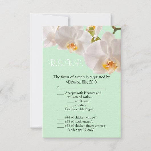 3.5x5 R.S.V.P.-kaart Groen & Orchidee Kaart (Voorkant)
