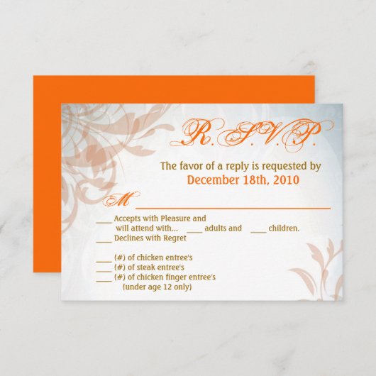 3.5x5 R.S.V.P. Kaart Herfst Filigree Herfstwerveli (Voorkant / Achterkant)