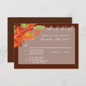 3.5x5 R.S.V.P. Kaart Herfstbladeren Herfst Bloemen (Voorkant / Achterkant)