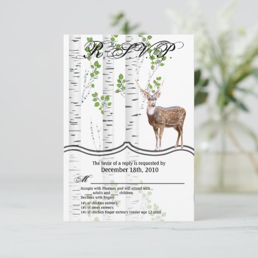3.5x5 R.S.V.P. Kaart Herten Doe Buck Hunting (Staand voorkant)
