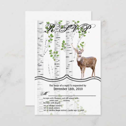 3.5x5 R.S.V.P. Kaart Herten Doe Buck Hunting (Voorkant / Achterkant)