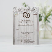 3.5x5 R.S.V.P.-kaart Hoefijzers Hout RSVP Kaartje (Staand voorkant)