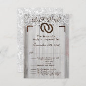 3.5x5 R.S.V.P.-kaart Hoefijzers Hout RSVP Kaartje (Voorkant / Achterkant)