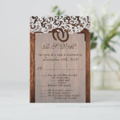 3.5x5 R.S.V.P. Kaart Hoefijzers op Schuur Houtkant (Staand voorkant)