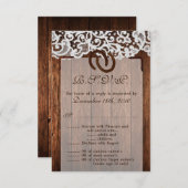 3.5x5 R.S.V.P. Kaart Hoefijzers op Schuur Houtkant (Voorkant / Achterkant)