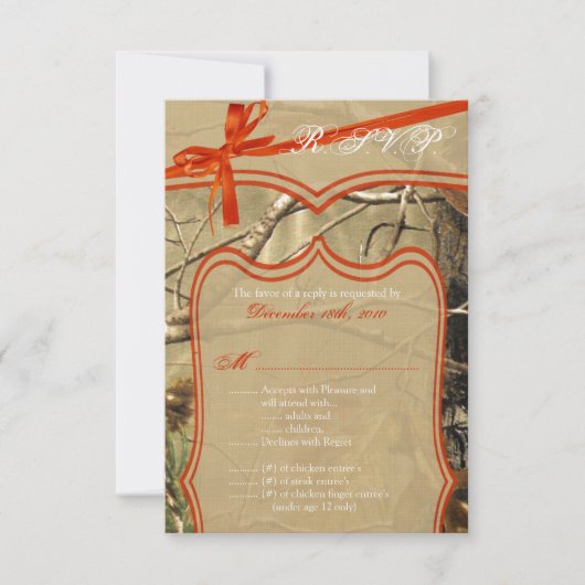 3.5x5 R.S.V.P. kaart Huwelijk Jacht Cam (Voorkant)