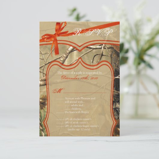 3.5x5 R.S.V.P.-kaart Huwelijksjagers Cam RSVP Kaartje (Staand voorkant)