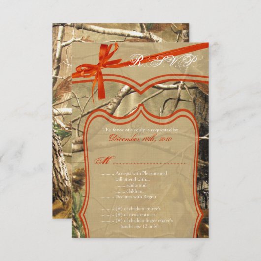 3.5x5 R.S.V.P.-kaart Huwelijksjagers Cam RSVP Kaartje (Voorkant / Achterkant)