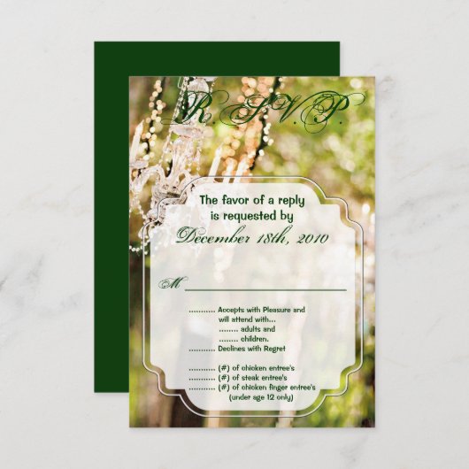 3.5x5 R.S.V.P. Kaart Huwelijkskandelaar in Eikenbo (Voorkant / Achterkant)
