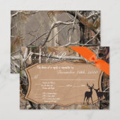 3.5x5 R.S.V.P. kaart Jacht camouflage Herten (Voorkant / Achterkant)