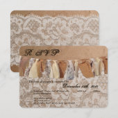 3.5x5 R.S.V.P.-kaart Kraftpapier Zak Kantstrook Ju Kaart (Voorkant / Achterkant)