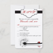 3.5x5 R.S.V.P. Kaart Lady Bug Dandilion Flower Ins (Voorkant)