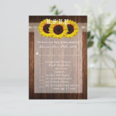 3.5x5 R.S.V.P. Kaart Land Zonnebloem Hout Kant (Staand voorkant)