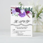 3.5x5 R.S.V.P. Kaart Lavendel Hibiscus op Wit (Staand voorkant)