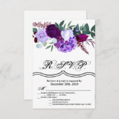 3.5x5 R.S.V.P. Kaart Lavendel Hibiscus op Wit (Voorkant / Achterkant)