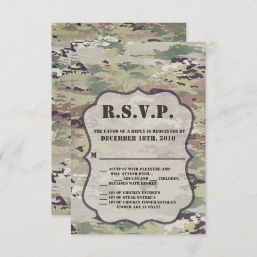 3.5x5 R.S.V.P. Kaart Leger Luchtmacht OCP Camo Uni (Voorkant / Achterkant)
