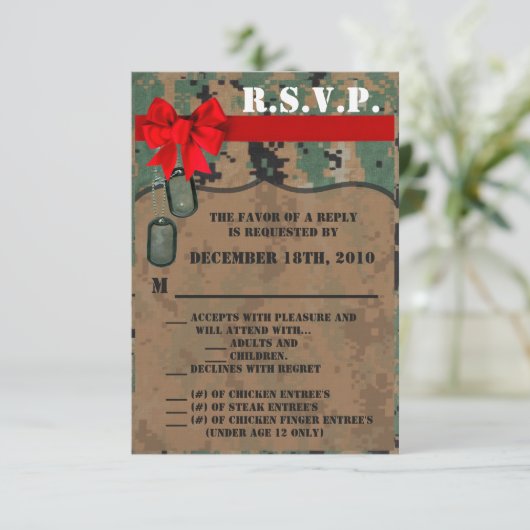 3,5x5 R.S.V.P. Kaart Marine DIGITAL PRINT Uni (Staand voorkant)