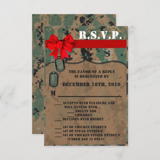 3,5x5 R.S.V.P. Kaart Marine DIGITAL PRINT Uni (Voorkant / Achterkant)