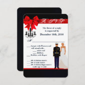 3.5x5 R.S.V.P. Kaart Marine Hispanic Uniform Groom (Voorkant / Achterkant)