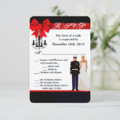 3.5x5 R.S.V.P. Kaart Marine Hispanic Uniform Groom (Staand voorkant)