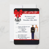3.5x5 R.S.V.P. Kaart Marine Hispanic Uniform Groom (Voorkant)