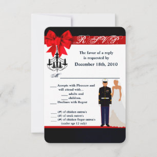 3.5x5 R.S.V.P. Kaart Marine Hispanic Uniform Groom