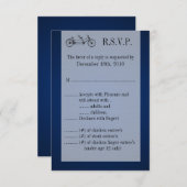 3.5x5 R.S.V.P. kaart marineblauwe dubbele fiets (Voorkant / Achterkant)