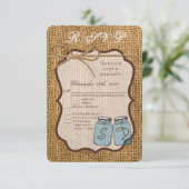 3.5x5 R.S.V.P. Kaart Mason Jar Burlap Land Rusti (Staand voorkant)