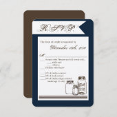 3.5x5 R.S.V.P. Kaart Mason Jar Country Rustieke va (Voorkant / Achterkant)