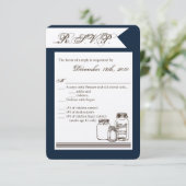 3.5x5 R.S.V.P. Kaart Mason Jar Country Rustieke va (Staand voorkant)