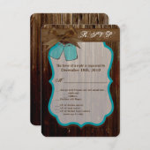 3.5x5 R.S.V.P. Kaart Mason Jar Initialen Rustieke  (Voorkant / Achterkant)