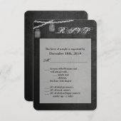 3.5x5 R.S.V.P. Kaart Mason Jar String Lights krijt (Voorkant / Achterkant)