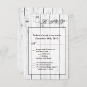 3.5x5 R.S.V.P. Kaart Mason Jar String Lights Wood (Voorkant / Achterkant)