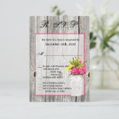 3.5x5 R.S.V.P. Kaart Mason Jar Wildbloemen Schuur (Staand voorkant)