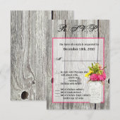 3.5x5 R.S.V.P. Kaart Mason Jar Wildbloemen Schuur (Voorkant / Achterkant)