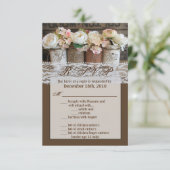 3.5x5 R.S.V.P. Kaart Mason Jar Wildbloemen Schuur (Staand voorkant)