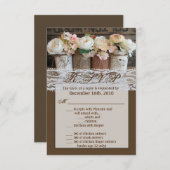 3.5x5 R.S.V.P. Kaart Mason Jar Wildbloemen Schuur (Voorkant / Achterkant)