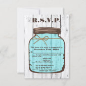 3.5x5 R.S.V.P. Kaart Mason Jar Wood Country Rustic (Voorkant)