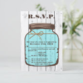 3.5x5 R.S.V.P. Kaart Mason Jar Wood Country Rustic (Staand voorkant)