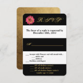 3,5x5 R.S.V.P. Kaart Modern Stripe Black White Con (Voorkant / Achterkant)