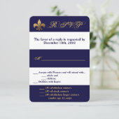 3.5x5 R.S.V.P. Kaart Modern Stripe Navy White Cont (Staand voorkant)