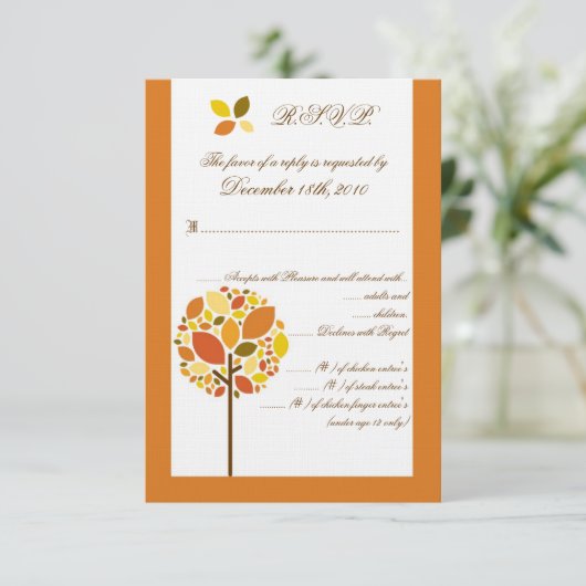 3.5x5 R.S.V.P. Kaart Moderne Herfstboom (Staand voorkant)
